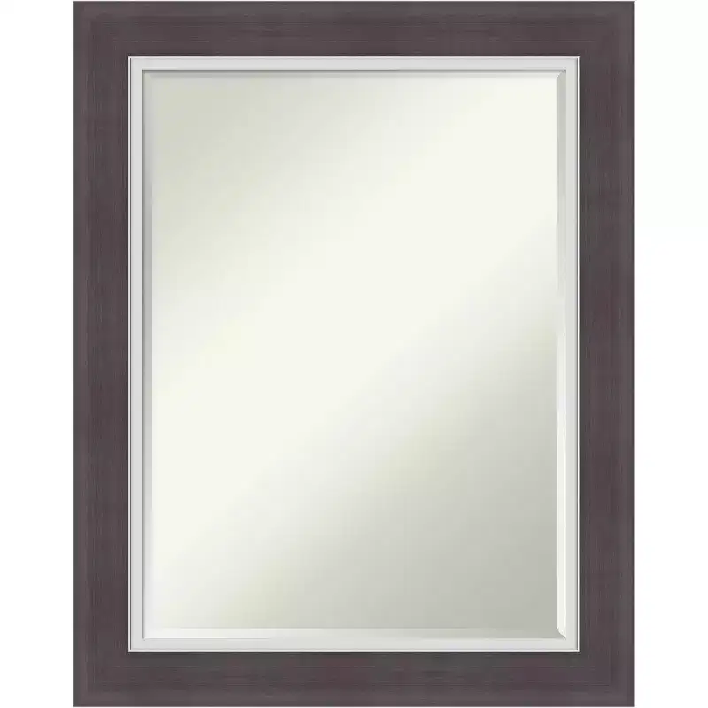 Amanti Art Ellie Half-Inch-Bevel Framed Bathroom Vanity Wall Mirror