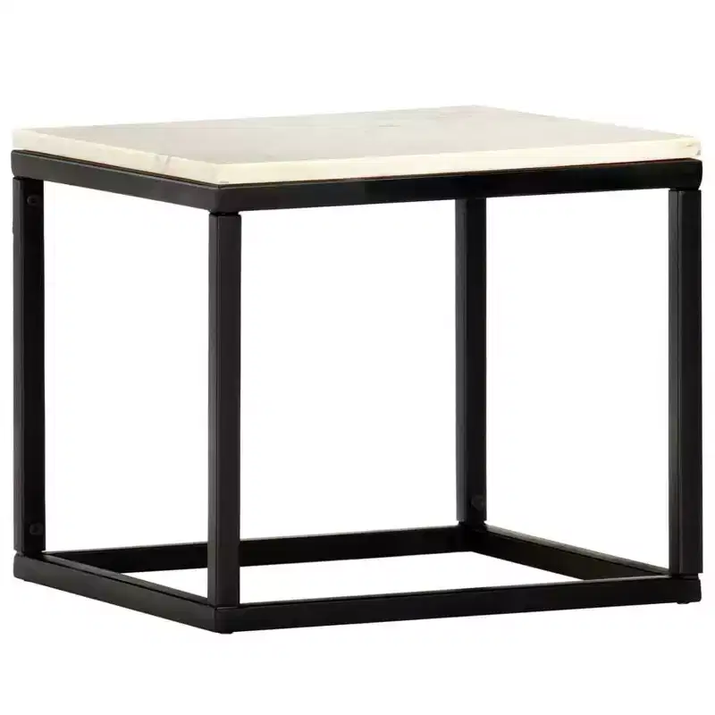 vidaXL Coffee Table End Table Side Sofa Table Real Stone with Marble Texture