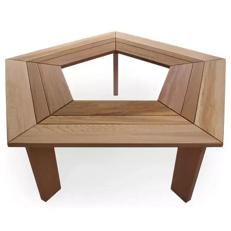 All Things Cedar 52 Inch Cedar Wooden Tree Bench, Heavy Duty 5 Sided Wrap Around Outdoor Seating for Patio, Backyard, or Garden, Natural