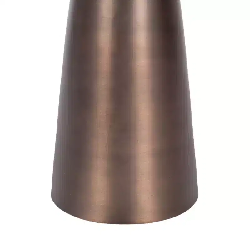 Metal Round Side Table – Bronze Sculptural Accent Table, 12.5x22.5 in