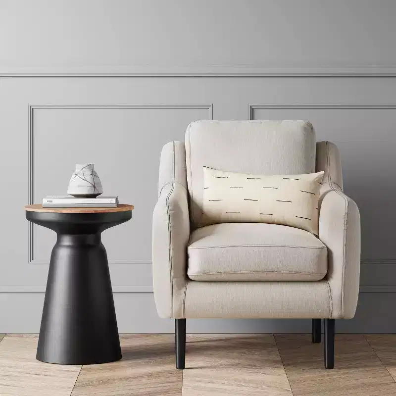 Turned Drum Side Table Black