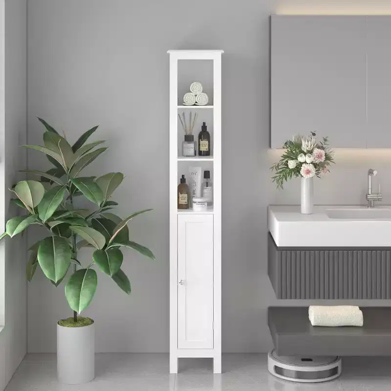 GDFStudio Marcotte Bathroom Storage Cabinet with Adjustable Shelves and Reversible Doors