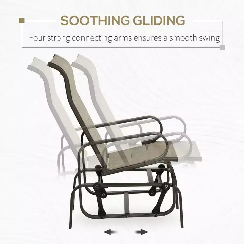 Gliding Lounger Chair, Single Rocker with Lightweight Metal & Mesh Construction