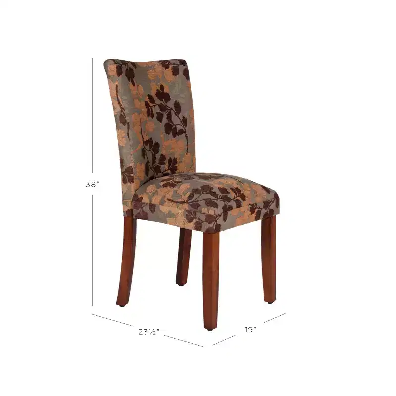 Dining Chair Brown/Tan - : Upholstered, Wood Legs, Foam Cushion, Spot Clean