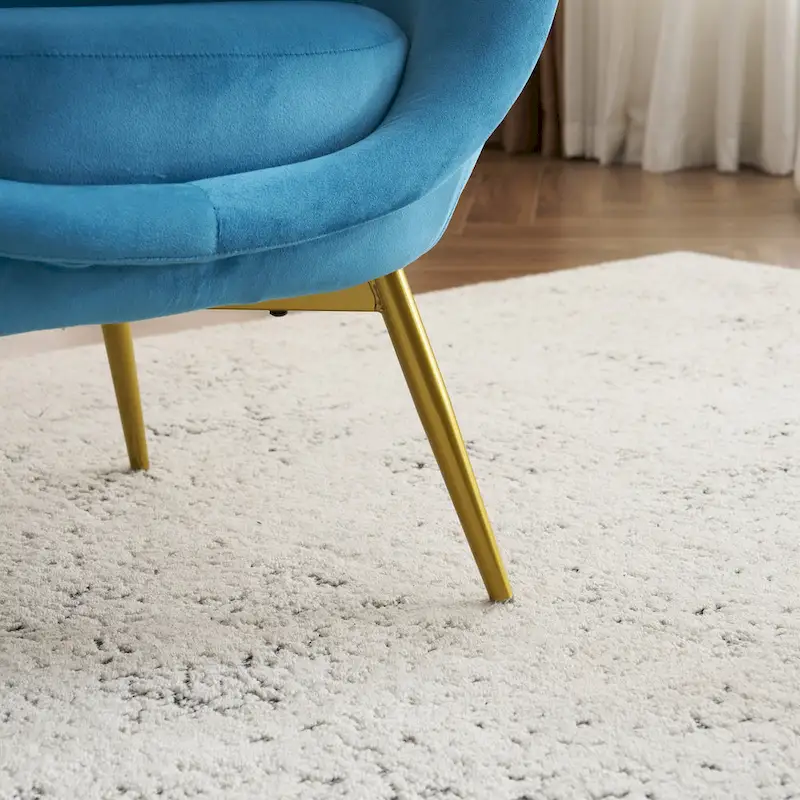 Christopher Knight Home - Eliana Modern Teddy Fabric Accent Chair with Curved Backrest and Gold Legs