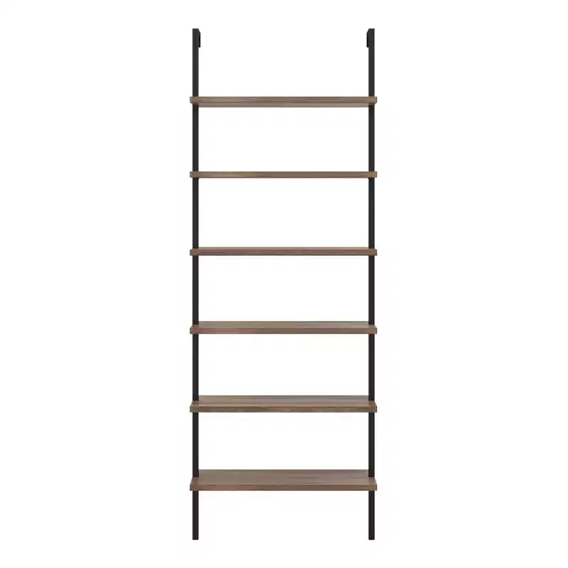 85 Theo 6 Tier Wood Wall Mount Ladder Bookshelf - Nathan James