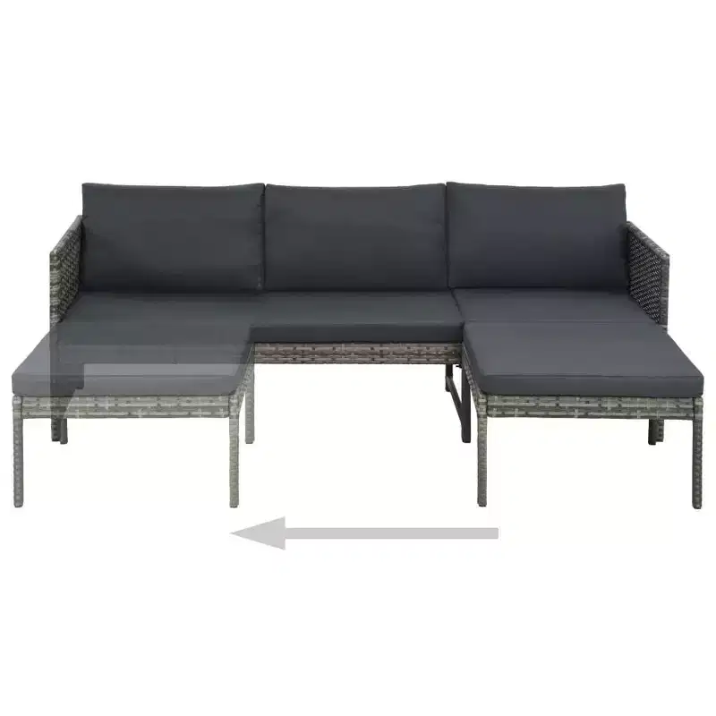 vidaXL Garden Sofa Grey, Dark Grey