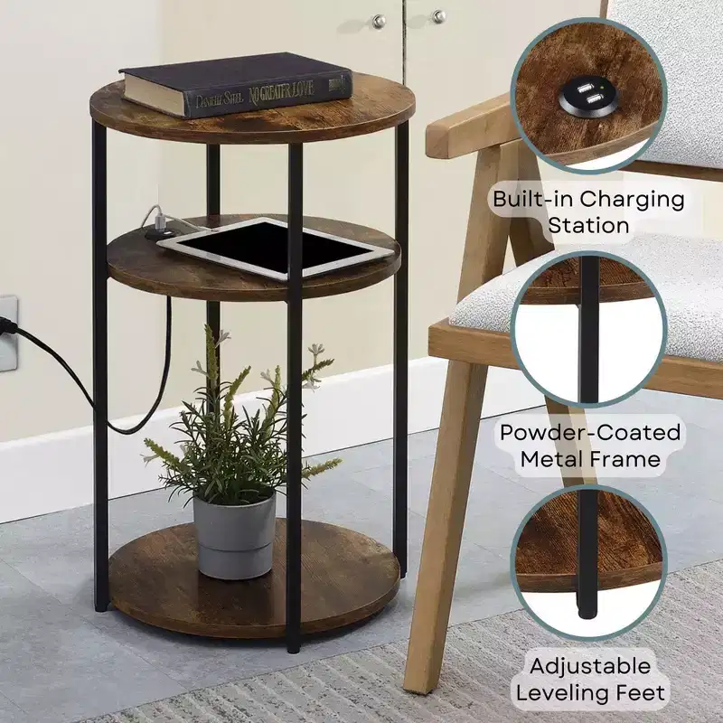 Breighton Home Samuel 3 Tier End Accent Table