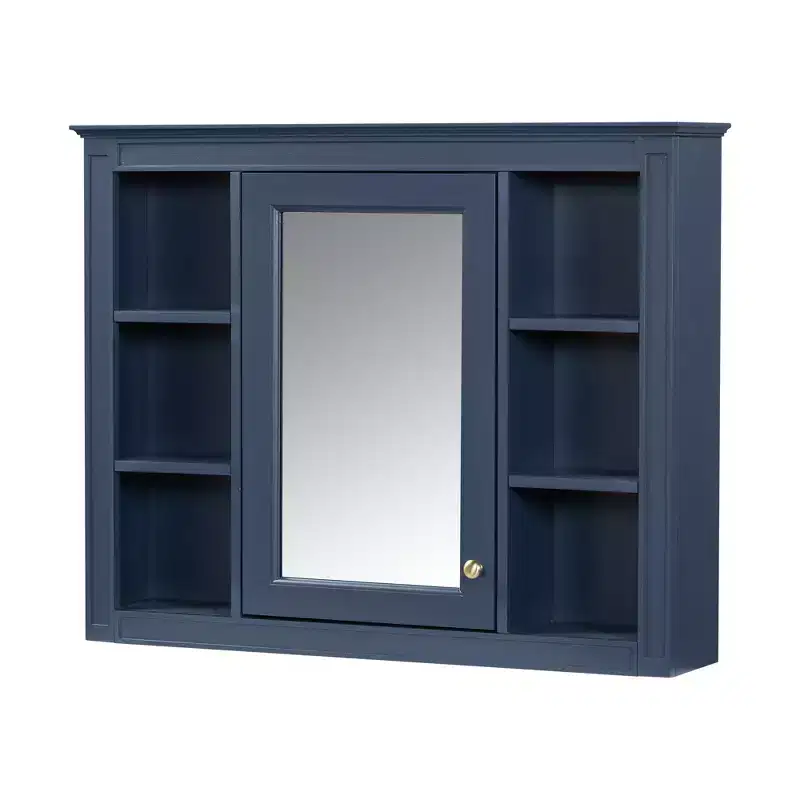 35 x 27.5 Bathroom Mirror Cabinet with 6 Open Shelves, Wall Mounted Medicine Cabinet (No Vanity)