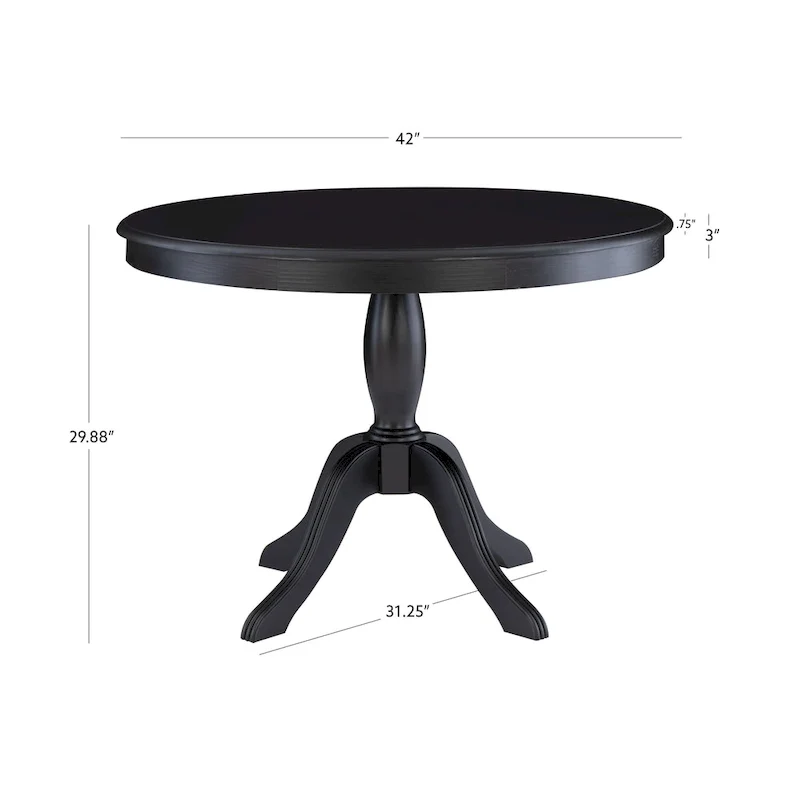 Josie Black Wooden 3-Piece Nook & Table Set