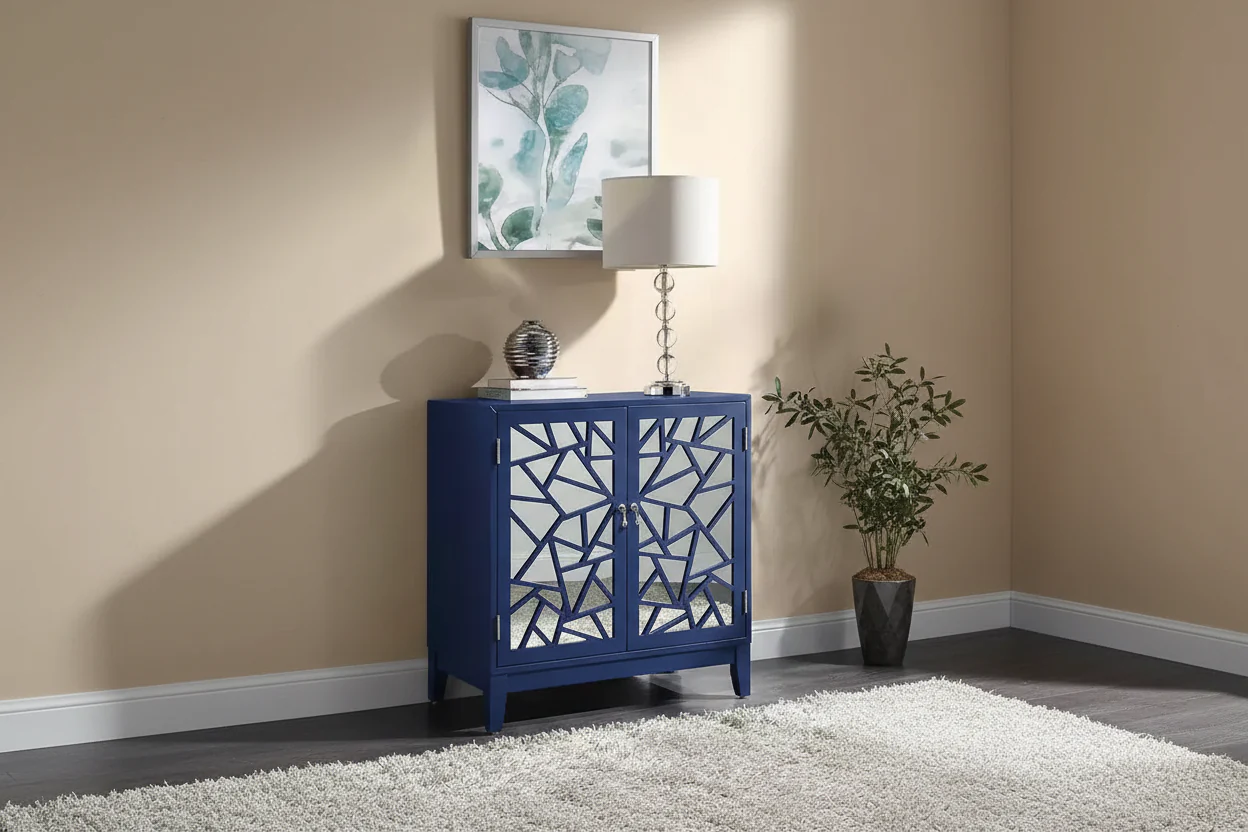 32"  Console Table Blue Finish