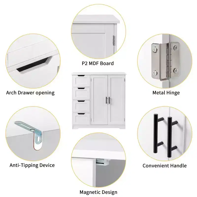 Karl Home | Freestanding Bathroom Cabinet White