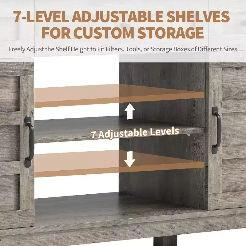 55-75 Gallon Aquarium Stand with Power Outlet, 3 Drawers & Cabinets, 1400 lbs, Farmhouse