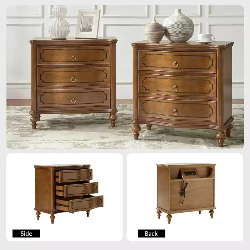 Linus 3-Drawer end table Set of 2| ART OF LIVING DESIGNS