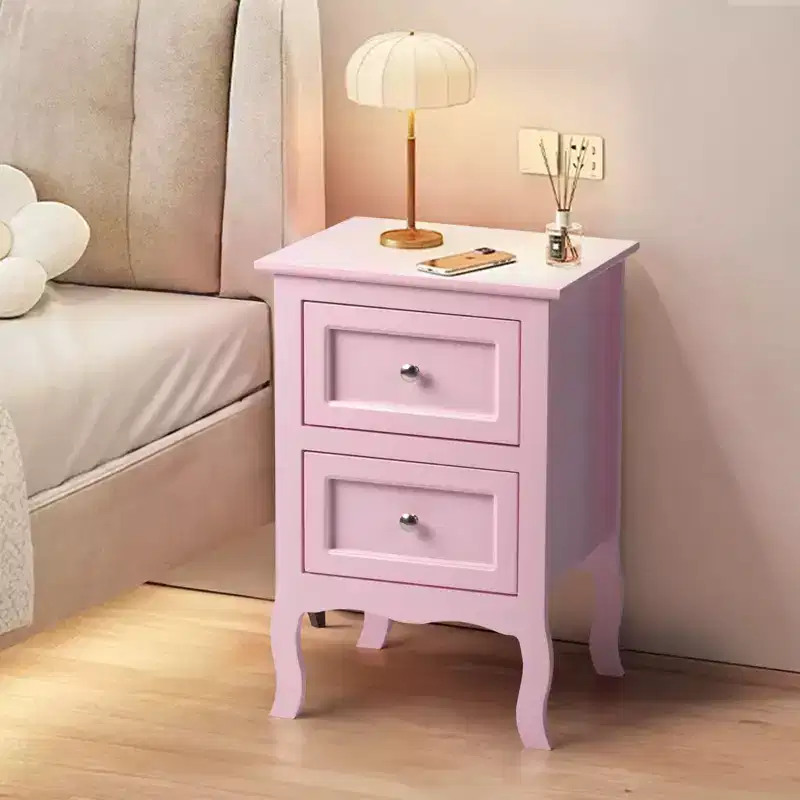 Karl Home 2-Drawer Pink MDF (Medium-Density Fiberboard) 15.75in. W Nightstands