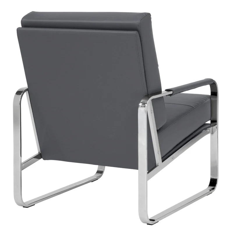 Studio Designs Home Allure Metal and Blended Leather Modern Accent Arm Chair