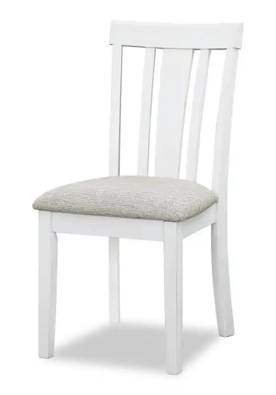 Dining Chair with Polyester Fabric - White/Grey
