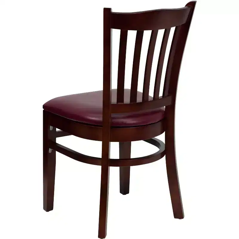 Vertical Slat Back Wooden Restaurant Chair