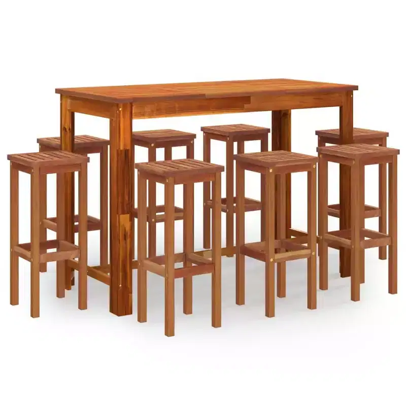 vidaXL Garden Bar Set Natural wood Solid acacia wood with an oil finish