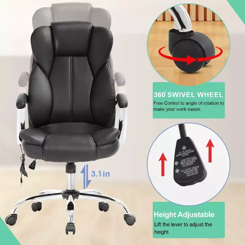 BestMassage Office Chair Executive Chair with PU Leather High Back Desk Chair