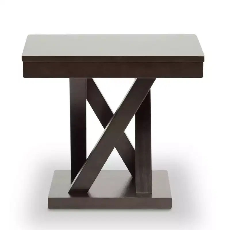 Everdon Modern End Table Dark Brown - Baxton Studio: Sturdy Square Side Table for Family Room