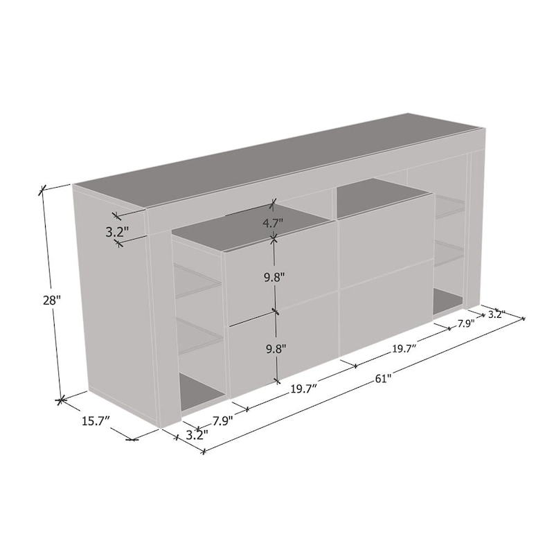 Meble Furniture Minelli Modern 61-inch Glossy TV Stand
