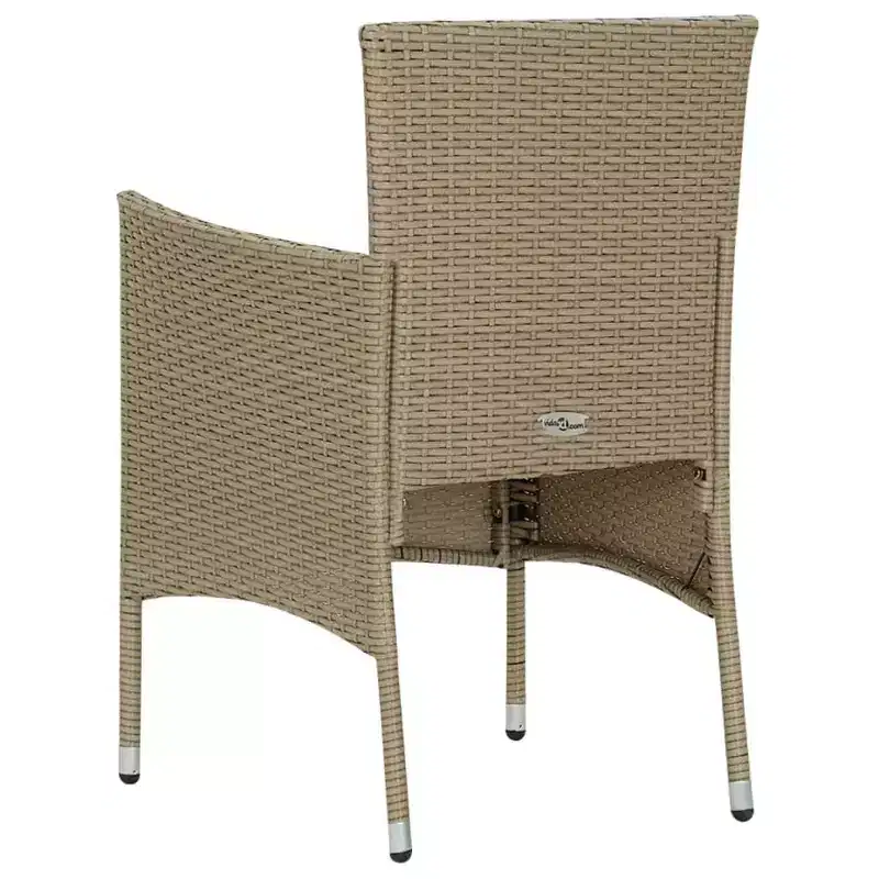 vidaXL Rattan Chair Set of 2 Poly Rattan and Steel