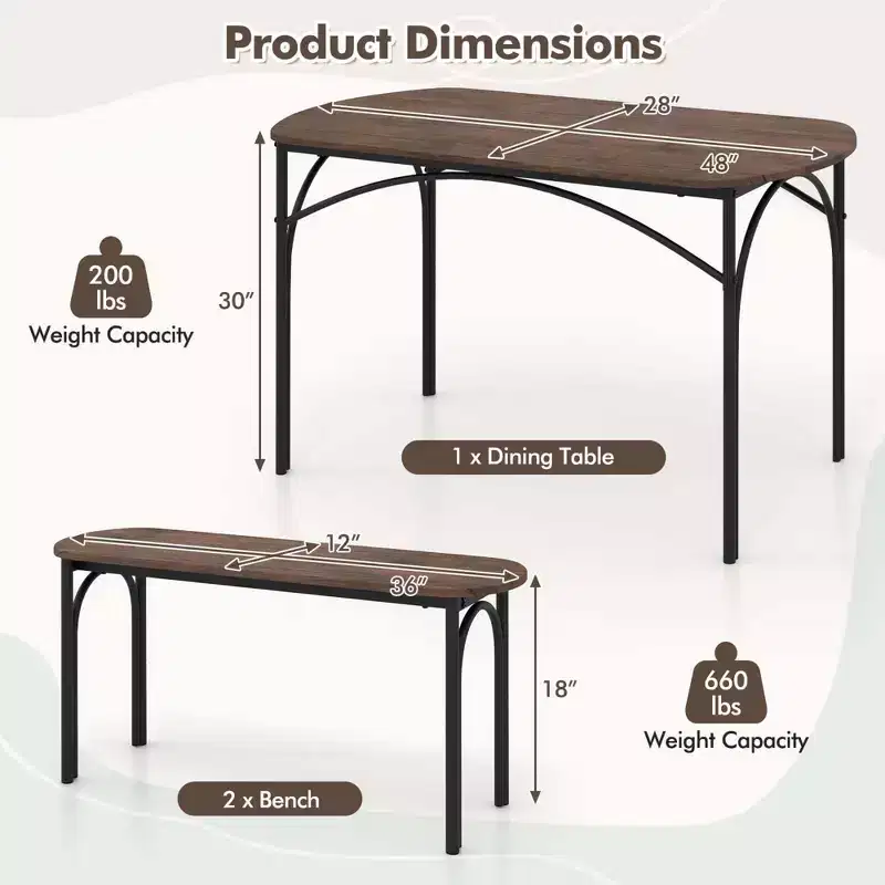 3-Piece Dining Table Set 48
