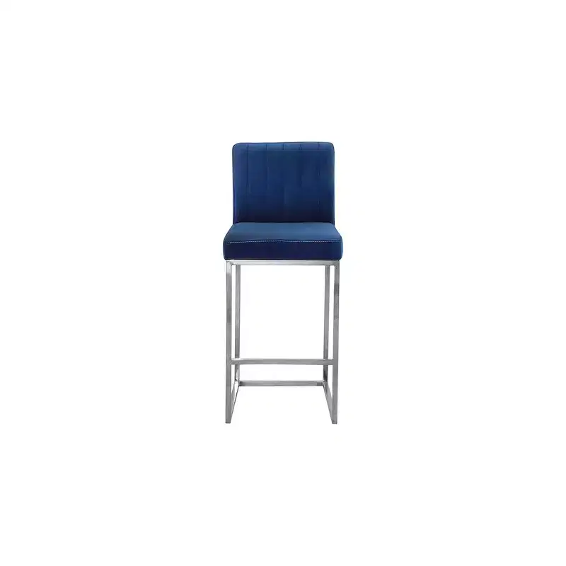 Meridian Furniture,Giselle Navy Velvet Stool