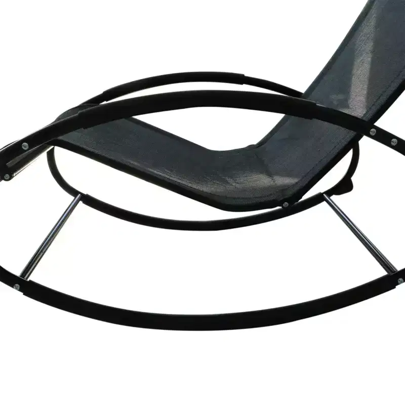 Zero Gravity Rocking Lounge Chair Patio Pool Chaise Recliner with Removable Pillow