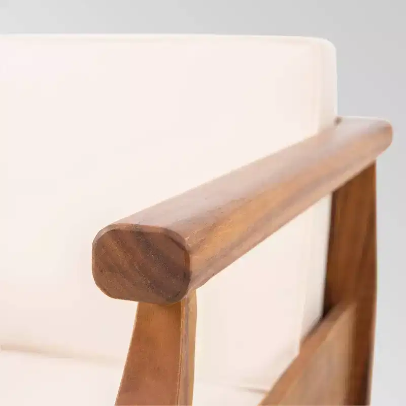Aston 2pk Acacia Wood Mid-Century Modern Club Chairs: Weather-Resistant Patio Seating - Christopher Knight Home