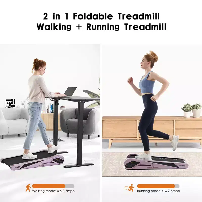 EGOFIT Walker Pro M1 -Sakura Pink,Under Desk Walking Pad,5% Incline, LCD Display