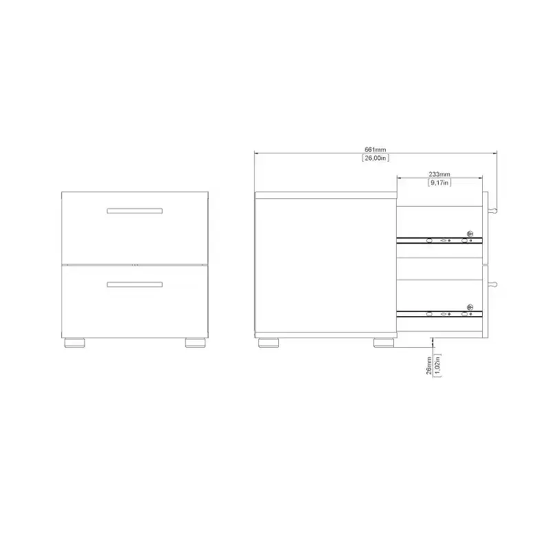 Tvilum, Austin 2 Drawer Nightstand