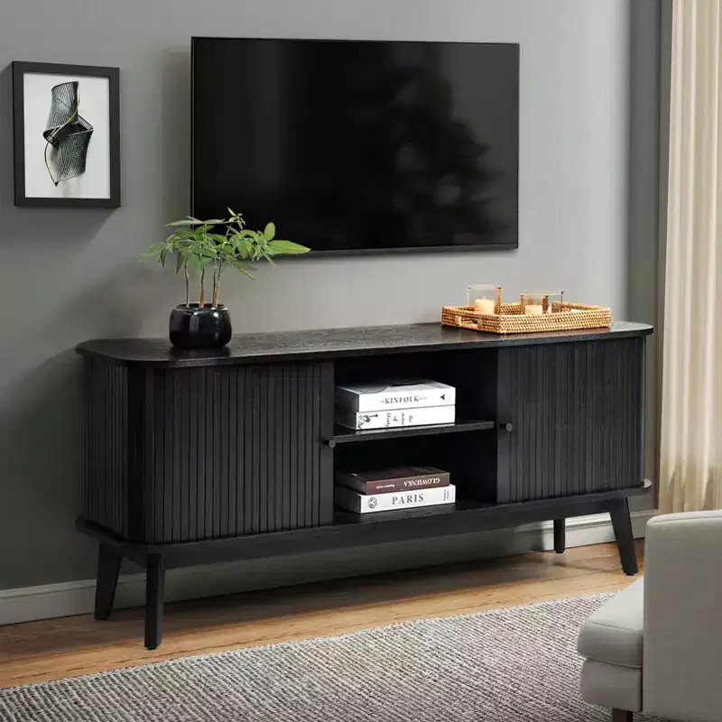 Adam Modern TV Stand for TVs up to 65 with Adjustable Shelf | Hulala Home