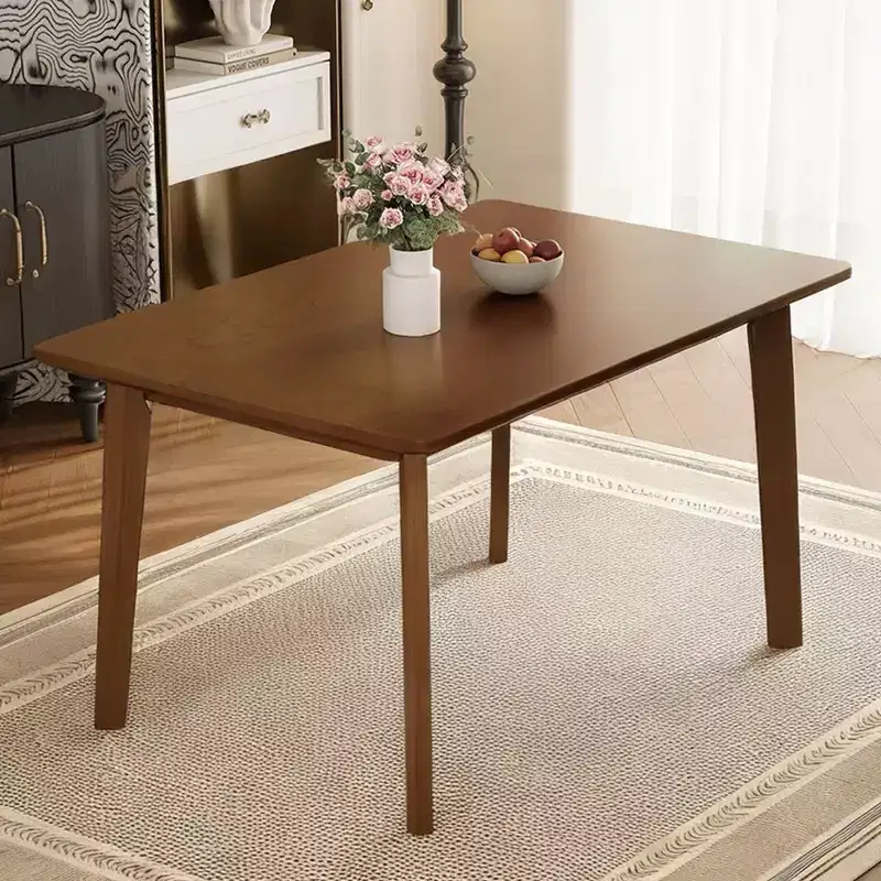 5-Piece Rustic Dining Set with Wood Table and 4 Upholstered Chairs in Espresso