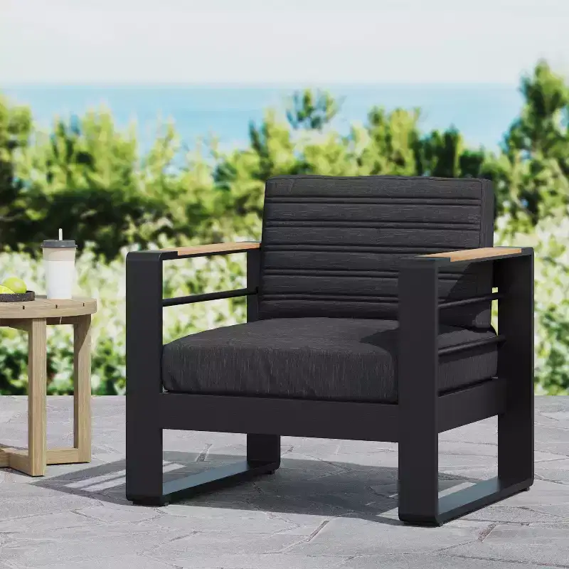 Christopher Knight Home Giovanna Outdoor Aluminum and Faux Wood Club Chair