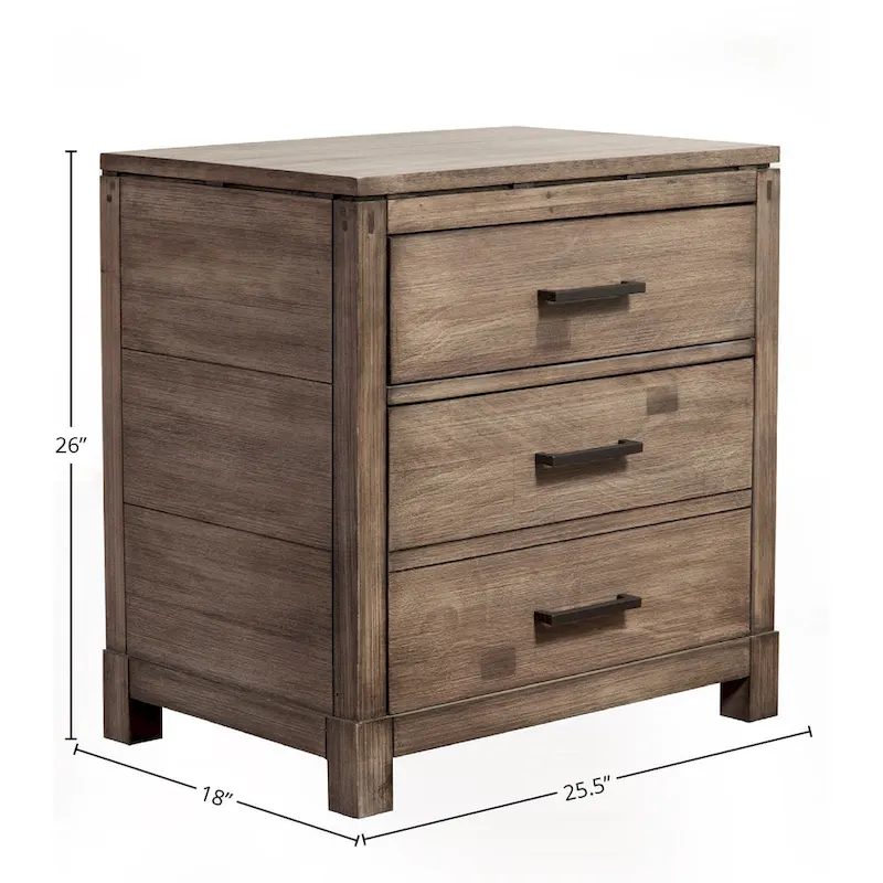 Vinnie 2-Drawer Nightstand – Modern Bedside Table with Storage for Bedroom
