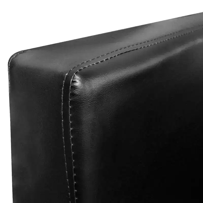 Modern Black Faux Leather Armchair with Chrome Base, Height Adjustable