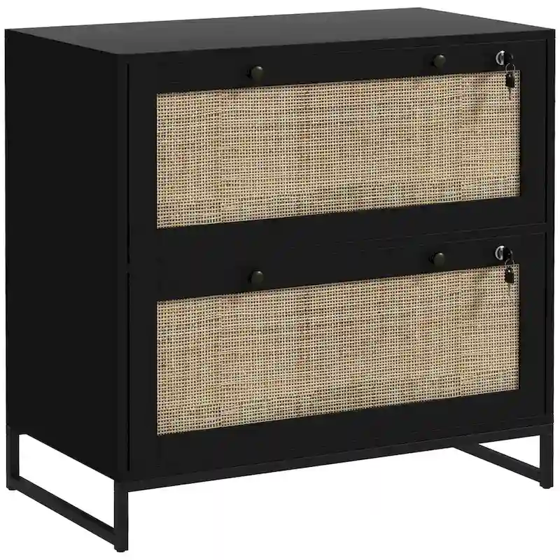 2 Drawer File Cabinet with Lock, Vertical Filing Cabinet with Keys