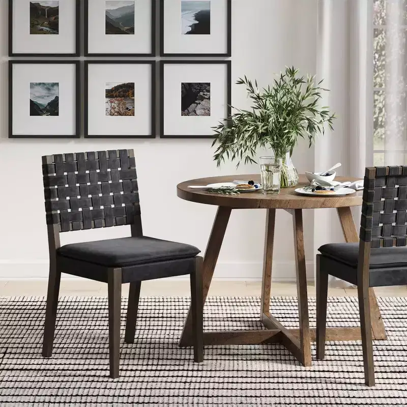 Faux Leather Dining Chair Black