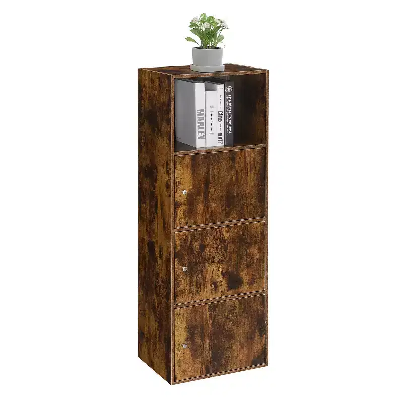 46.75 in H and 16.5 in W Particle Board Utility Storage Cabinets with 3-Doors and 2 Shelves