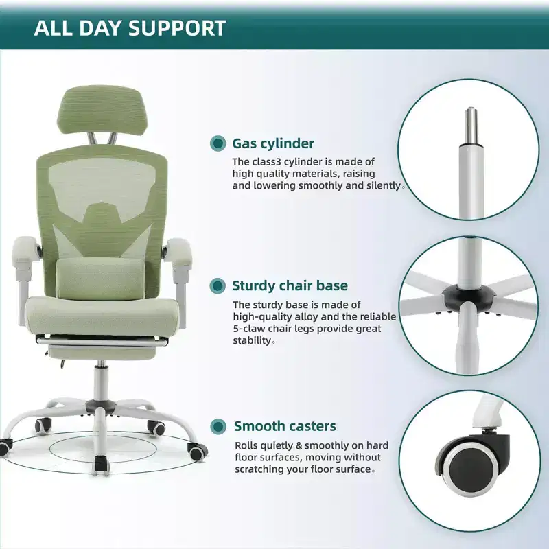 MAYEERTY 360 Swivel Office Chair Height Adjustable Pneumatic Seat 275 Lbs Weight Capacity