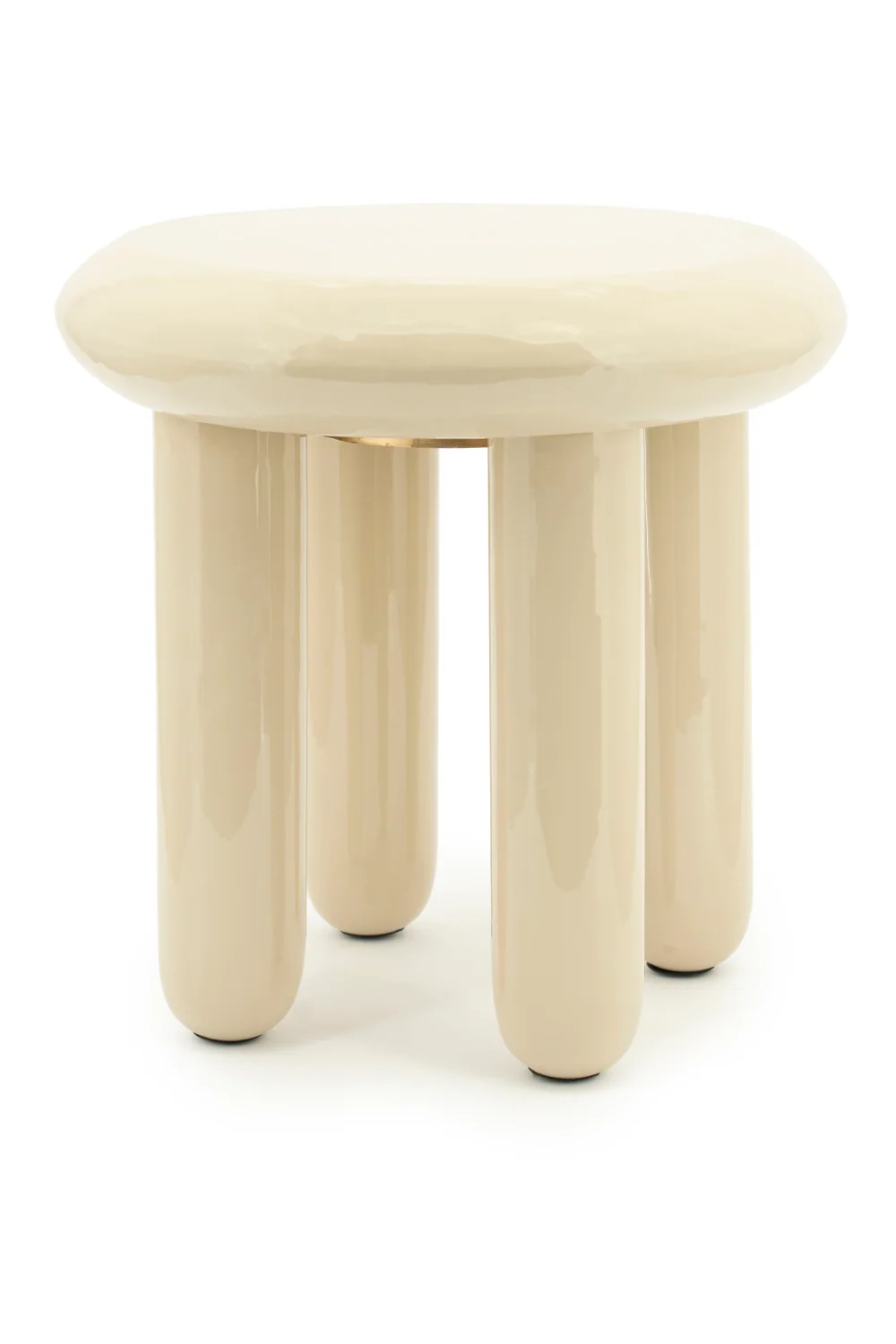 Glossy Iron Round Side Table