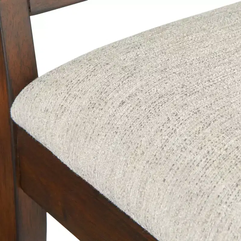 Buylateral Set of 2 Westbury Traditional Cane Dining Chairs Walnut/Cream: Rubberwood Frame, Linen Upholstery