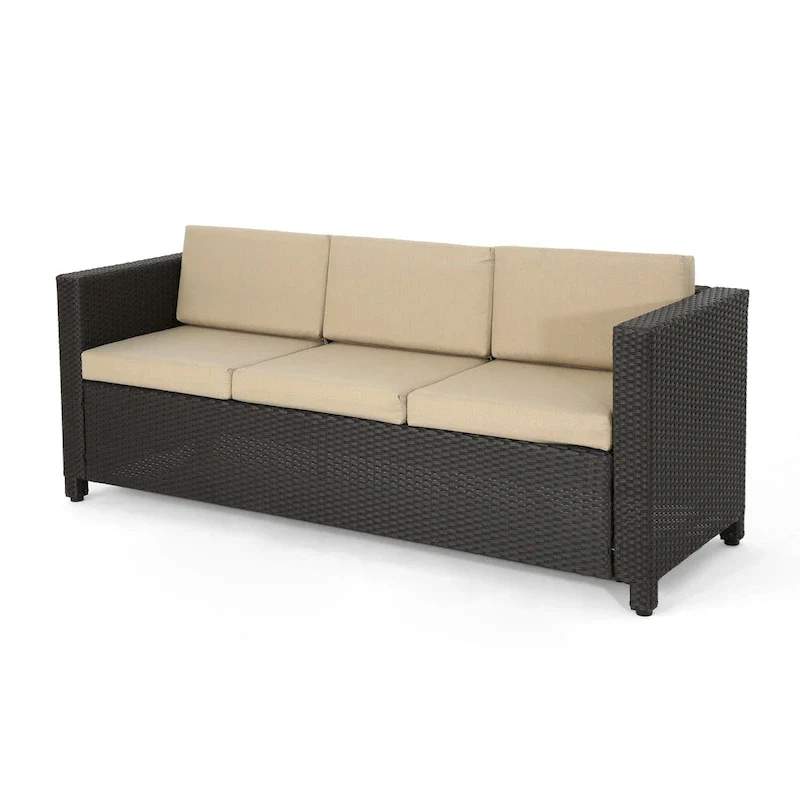 Hegseth Wicker/Iron 7-piece Chat Set with Fire Pit by Christopher Knight Home