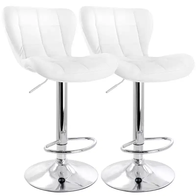 Elama 2 Piece Adjustable Faux Leather Bar Stool Set