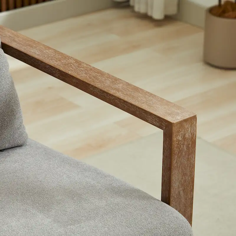 30.31 Linen Blend Upholstered 360 Swivel Accent Chair