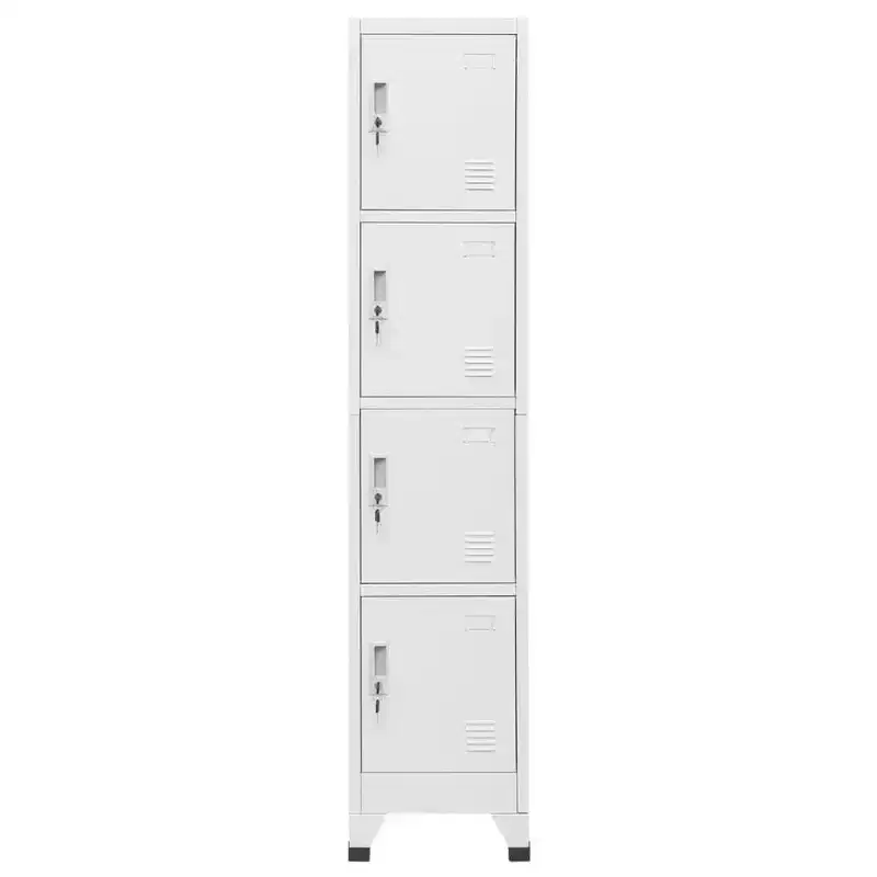 vidaXL Locker Grey Steel Medium Cabinet Rectangular Industrial