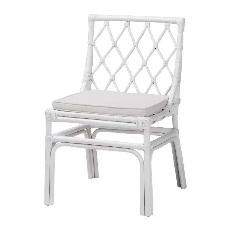 bali & pari Carwyn Rattan Dining Chair White