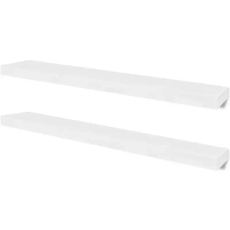 Wall Rack Set of 4 White MDF with a matte finish 39.4 in long
